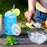 Glass cups with clear lids and straws 16 oz Sublimation Clear glass cups - 8 pack